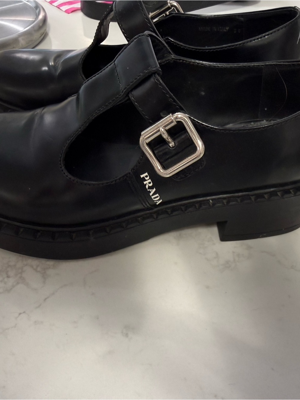 Prada Black Mary Jane Loafers - 38/US 9 - Picture 3 of 7
